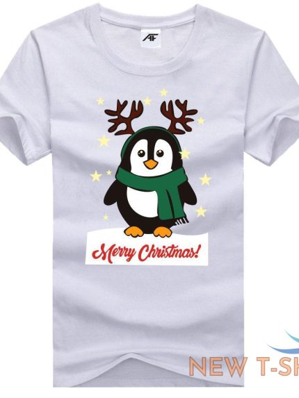 boys cute penguin festive xmas printed t shirt mens christmas gift cotton top 0.jpg