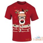 boys funky reindeer print t shirt short sleeve top cotton tee mens xmas party 0.jpg