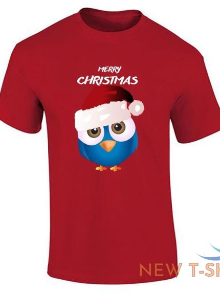 boys merry christmas bird print t shirt cotton tee mens xmas short sleeve top 0.jpg