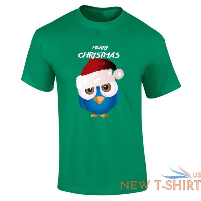 boys merry christmas bird print t shirt cotton tee mens xmas short sleeve top 2.jpg