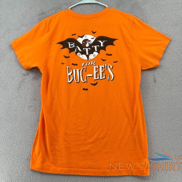 buc ees halloween shirt mens medium orange bats batty for buc ees usa made 3.jpg