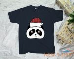 buffalo plaid print santa hat panda christmas shirt xmas theme party gift tees 2.jpg