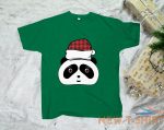 buffalo plaid print santa hat panda christmas shirt xmas theme party gift tees 3.jpg