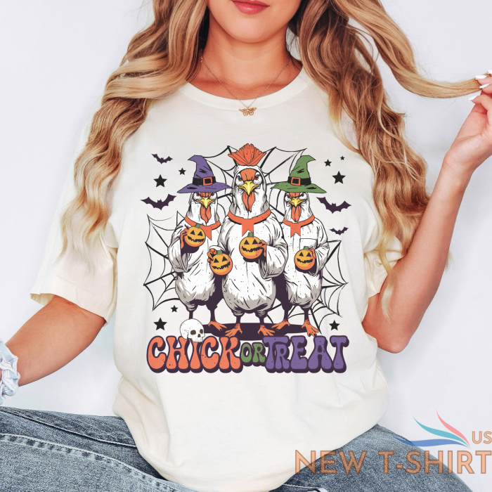 chick or treat halloween chicken t shirt funny halloween witch shirt xs 3xl 0.png