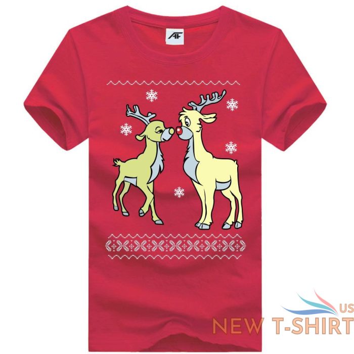 christmas deer santa elf print t shirt mens boys xmas party wear top tees 3.jpg