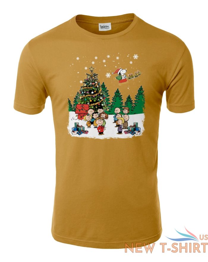 christmas friends singing around tree unisex tee tshirt 4.jpg