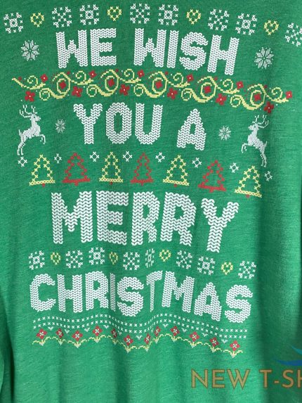 christmas long sleeve t shirt green sz xl st jude tagless reindeer tree ugly 1.jpg