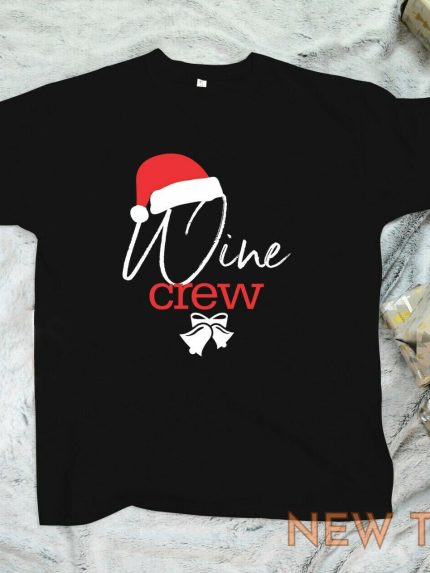 christmas wine crew shirt santa red hat xmas 2021 wine party celebration tees 0.jpg