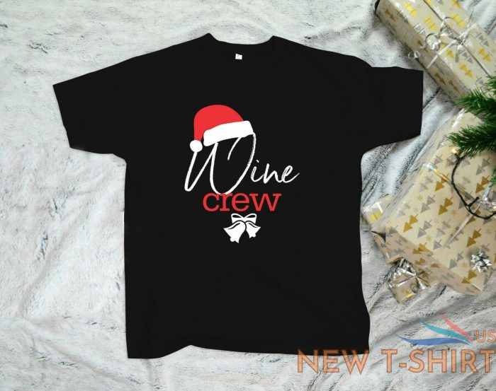 christmas wine crew shirt santa red hat xmas 2021 wine party celebration tees 0.jpg