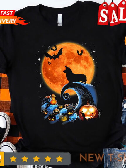 corgi halloween shirt corgi gift halloween gift corgi dog moon pumpkin hallow 0.jpg