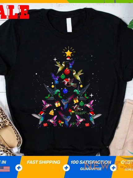 cute hummingbird christmas tree xmas gift t shirt 0.jpg