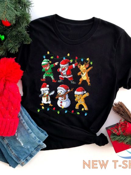 dabbing santa elf friends christmas kids boys men xmas gifts t shirt 0.jpg
