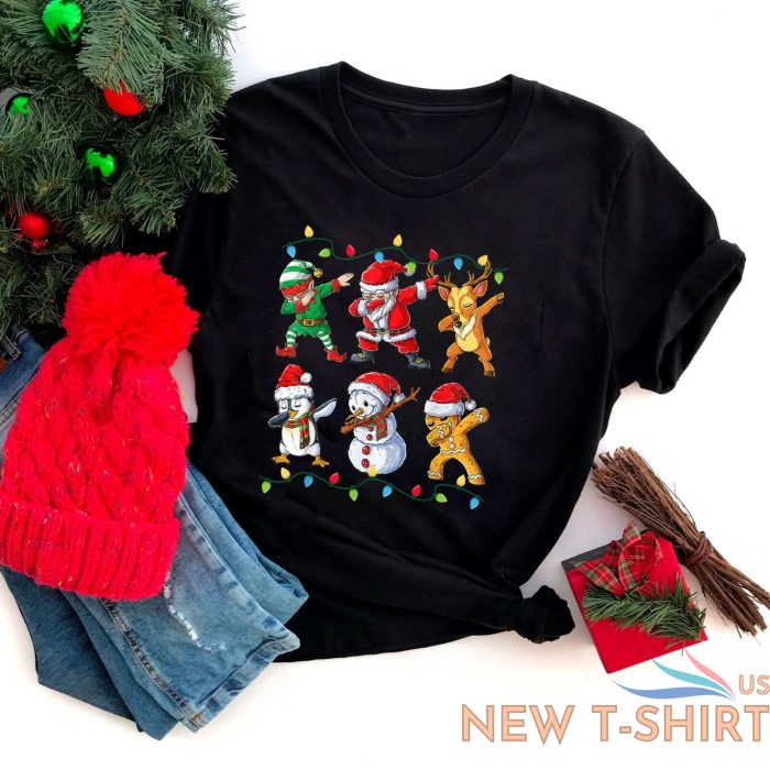 dabbing santa elf friends christmas kids boys men xmas gifts t shirt 0.jpg