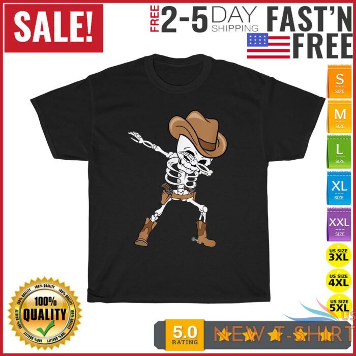 dabbing skeleton cowboy hat halloween kids dab vintage t shirt men women fashion 0.jpg