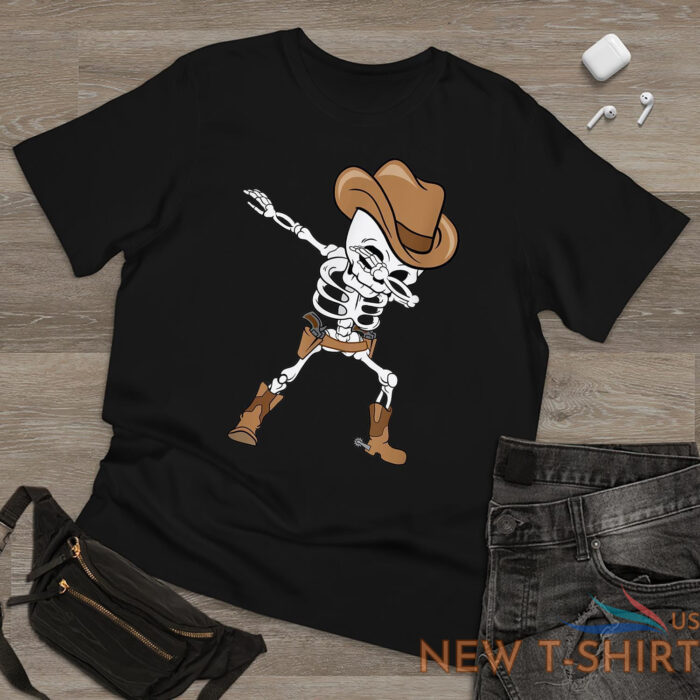 dabbing skeleton cowboy hat halloween kids dab vintage t shirt men women fashion 1.jpg
