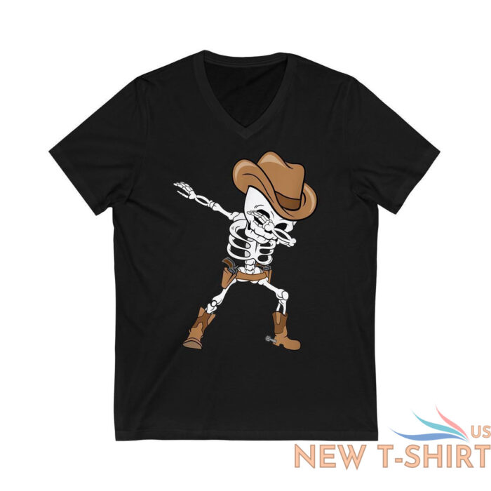 dabbing skeleton cowboy hat halloween kids dab vintage t shirt men women fashion 6.jpg