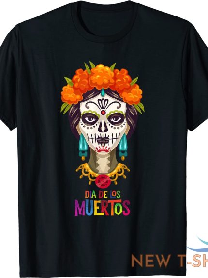 day of the dead lady sugar skull dia de los muertos t shirt 0.jpg