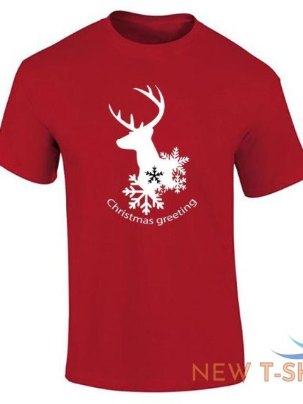 deer christmas greeting printed t shirt cotton tee mens boys short sleeve top 0.jpg