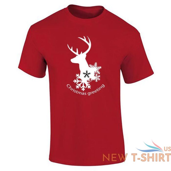 deer christmas greeting printed t shirt cotton tee mens boys short sleeve top 0.jpg