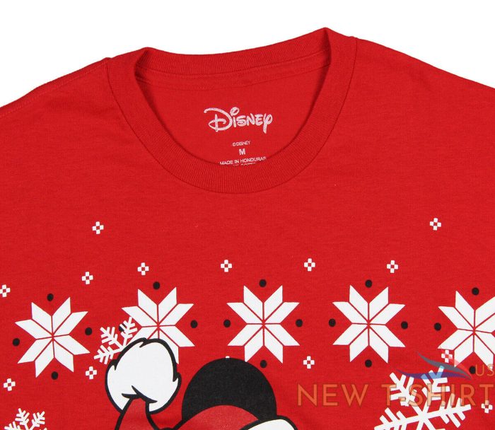 disney men s christmas santa hat mickey mouse with snowflakes t shirt 2.jpg