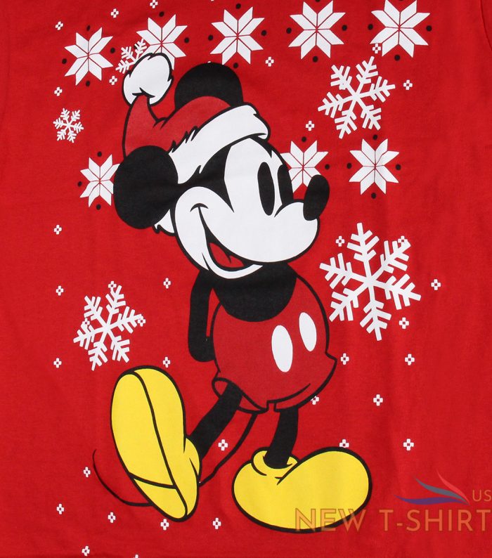 disney men s christmas santa hat mickey mouse with snowflakes t shirt 4.jpg