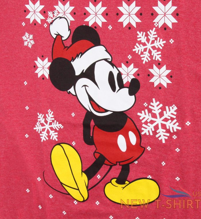 disney men s christmas santa hat mickey mouse with snowflakes t shirt 7.jpg