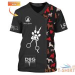 dog groomer pesonalized t shirt grooming uniform dog pattern tee shirt black r 0.jpg