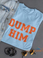 dump him shirt orange letters womens crop shirt blue 2.jpg