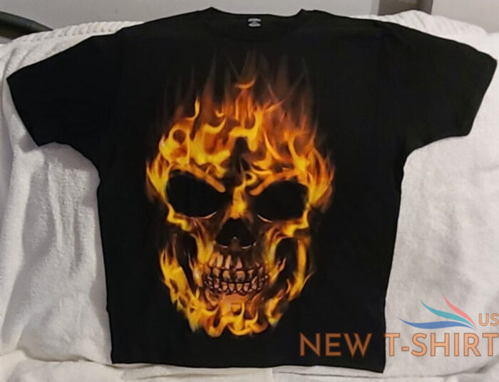 flaming skull face flames fire biker goth gothic halloween t shirt 0.jpg