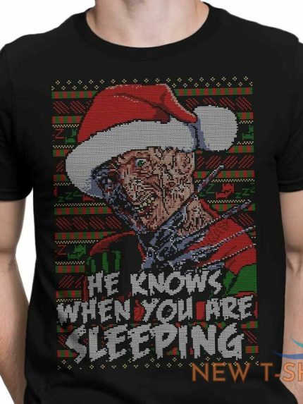 freddy krueger he knows when you are sleeping christmas tshirt men 0.jpg