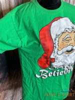 fruit of the loom christmas t shirt santa claus don t stop believin tee size m 2.jpg