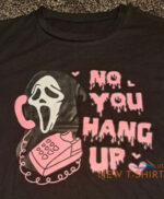 fun halloween t shirt ghostface no you hang up black w pink women medium 2.jpg