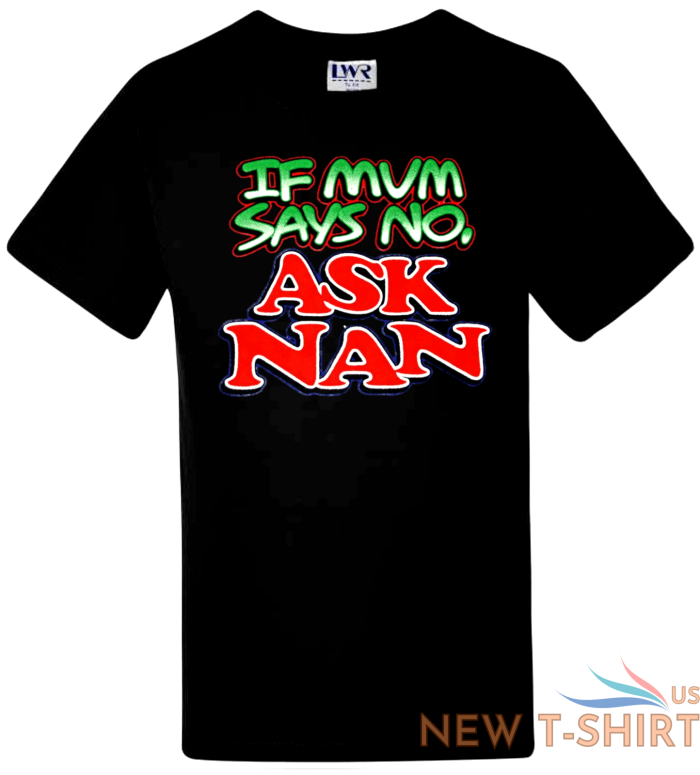 funny kids t shirts baby boys girls novelty tee tops shirts mum says no ask nan 2.png