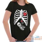 funny pregnant halloween cute skeleton baby womens short sleeve ladies t shirt 0.jpg