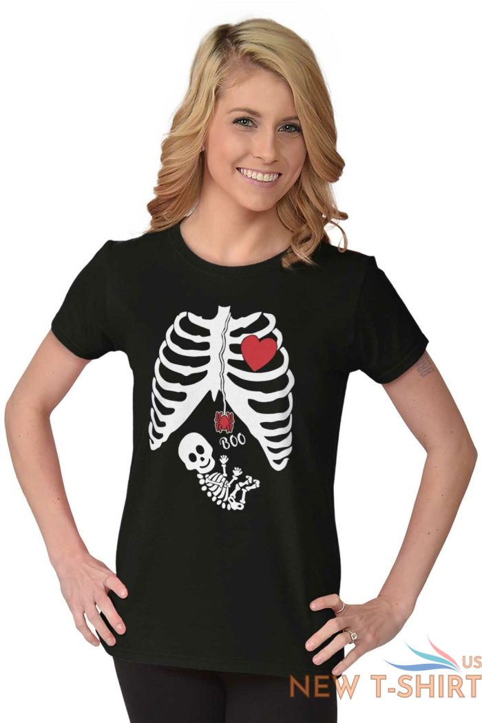 funny pregnant halloween cute skeleton baby womens short sleeve ladies t shirt 5.jpg