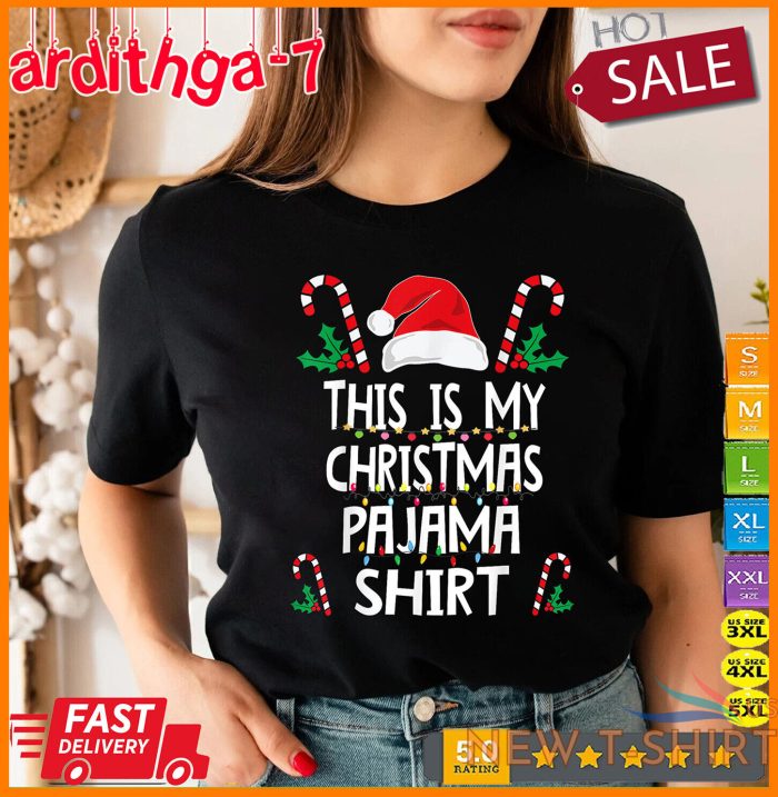 funny this is my christmas pajama santa hat xmas lights t shirt size s 4xl 0.jpg