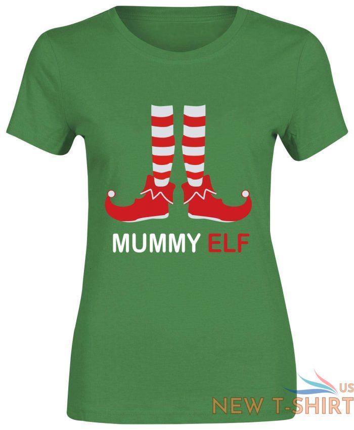 girls mummy elf printed t shirt ladies xmas party short sleeve top cotton tee 0.jpg