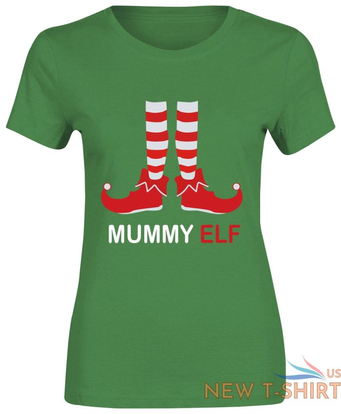 girls mummy elf printed t shirt ladies xmas party short sleeve top cotton tee 2.jpg