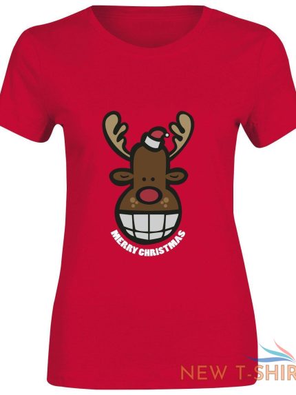 girls reindeer merry christmas print santa t shirt ladies short sleeve cotton 0.jpg