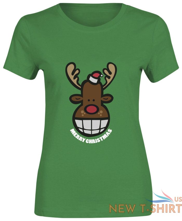 girls reindeer merry christmas print santa t shirt ladies short sleeve cotton 2.jpg