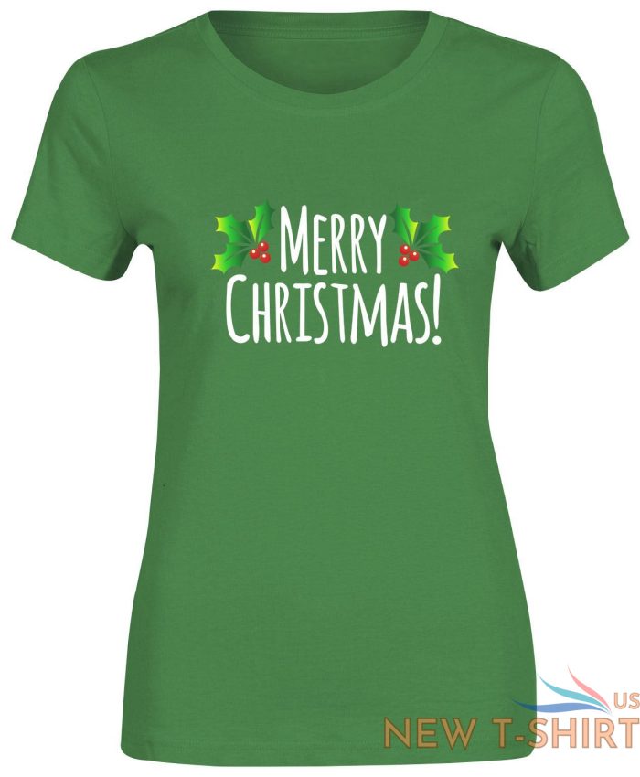 girls women merry christmas leaf print t shirt cotton tee xmas short sleeve top 2.jpg