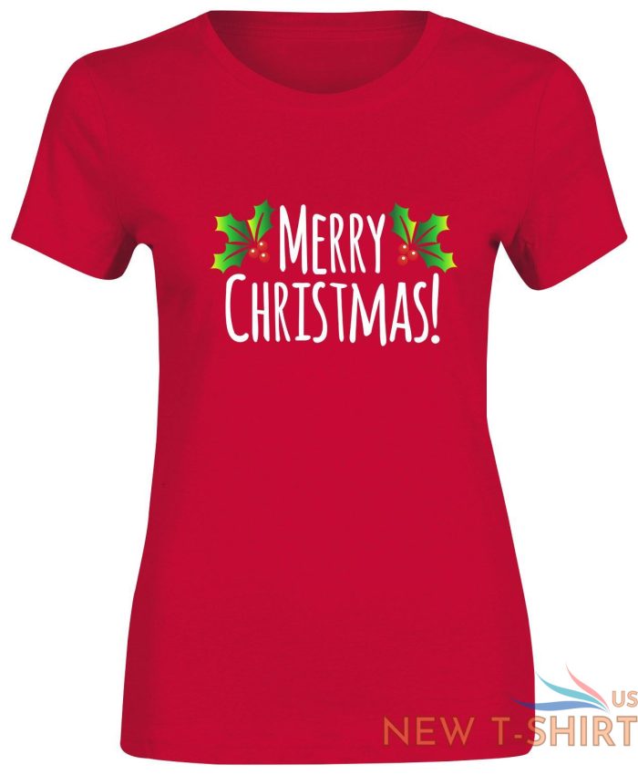 girls women merry christmas leaf print t shirt cotton tee xmas short sleeve top 3.jpg