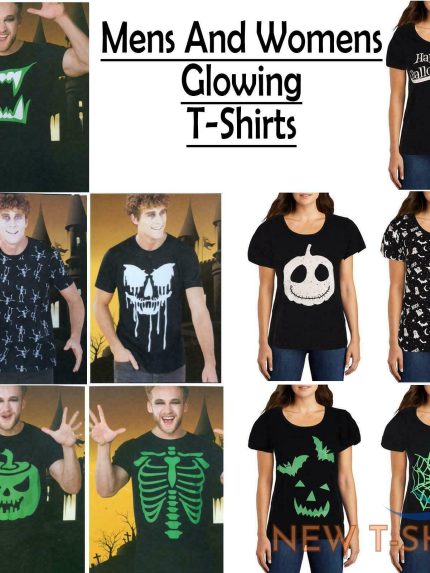 glow in the dark printed t shirts ladies mens costume dracula crew neck top uk 0.jpg