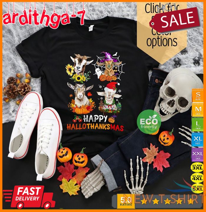 goat hallothanksmas shirt happy halloween thanksgiving christmas shirt gift 1.jpg