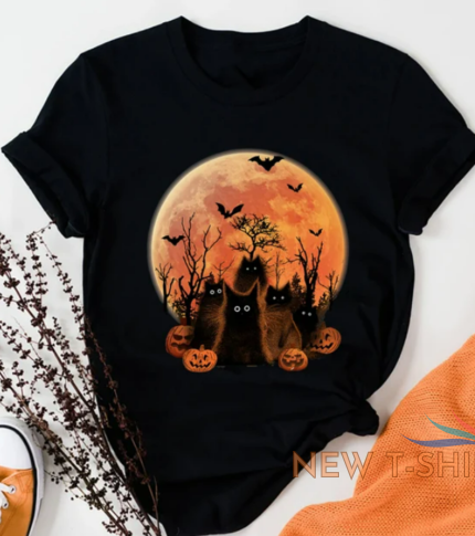 halloween cat shirt black cats pumpkins under the moon shirt cute cute 0.png