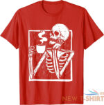 halloween coffee drinking skeleton skull funny gift unisex t shirt 0.jpg