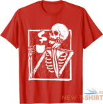 halloween coffee drinking skeleton skull funny gift unisex t shirt 5.jpg