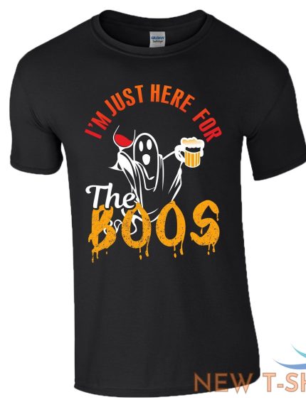 halloween costume t shirt here for the boos ghost top men ladies kids all sizes 0.jpg