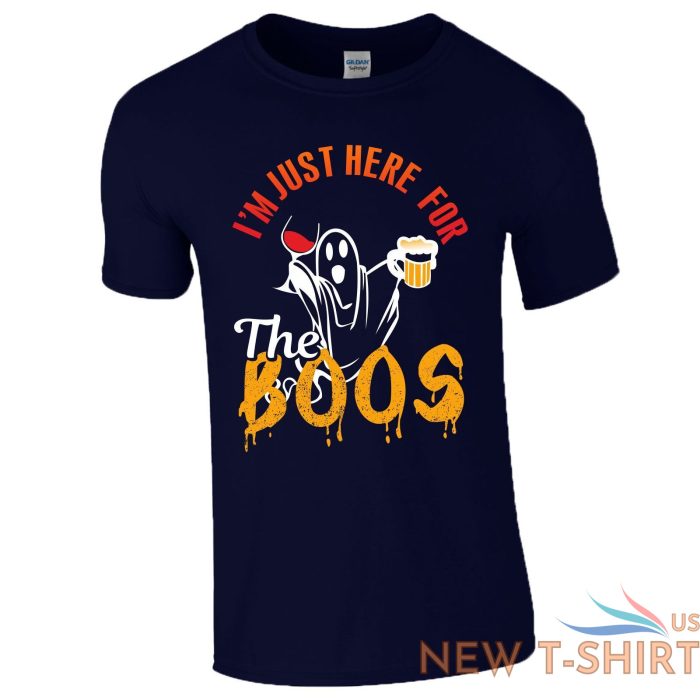 halloween costume t shirt here for the boos ghost top men ladies kids all sizes 3.jpg