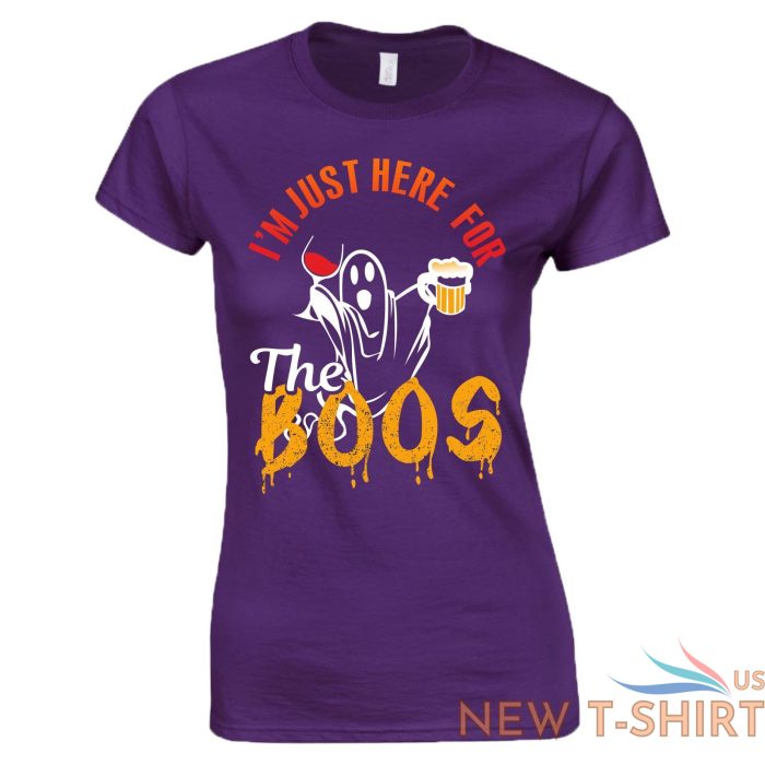 halloween costume t shirt here for the boos ghost top men ladies kids all sizes 5.jpg